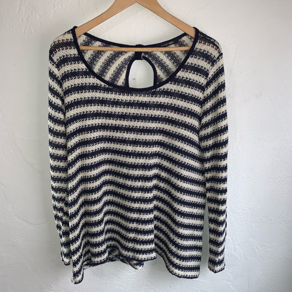 Papermoon navy and white striped sweater